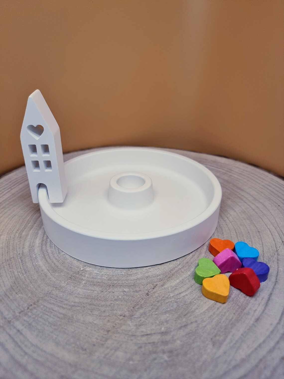 Kerzenständer für Stabkerze weiß 14cm