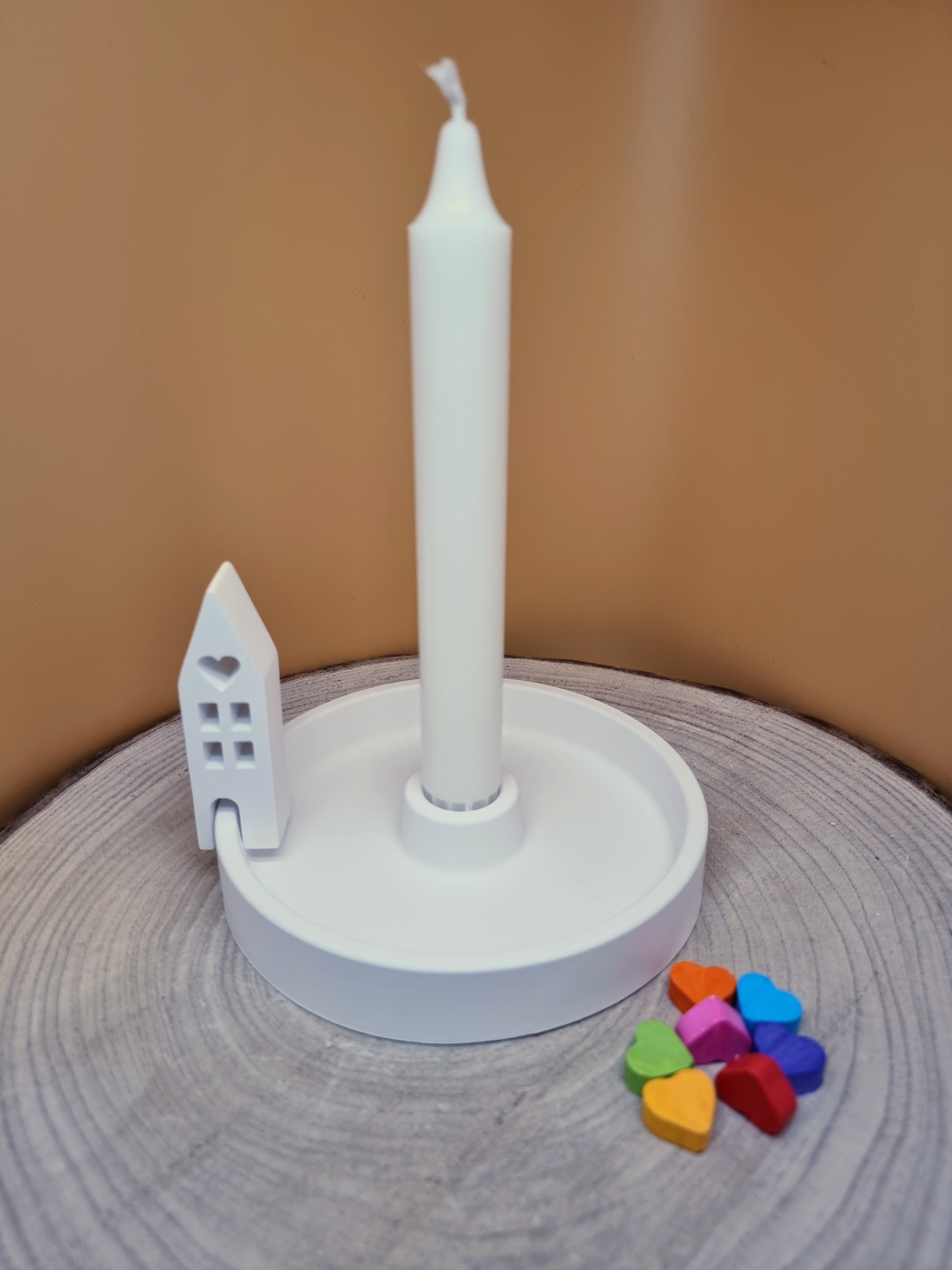 Kerzenständer für Stabkerze weiß 14cm