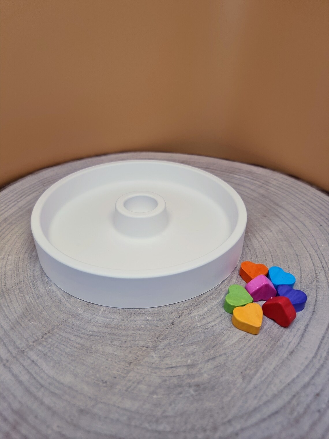 Kerzenständer für Stabkerze weiß 14cm